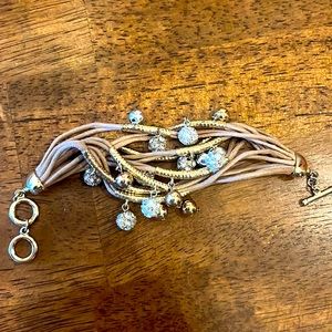 Tan, Silver, Gold Bracelet